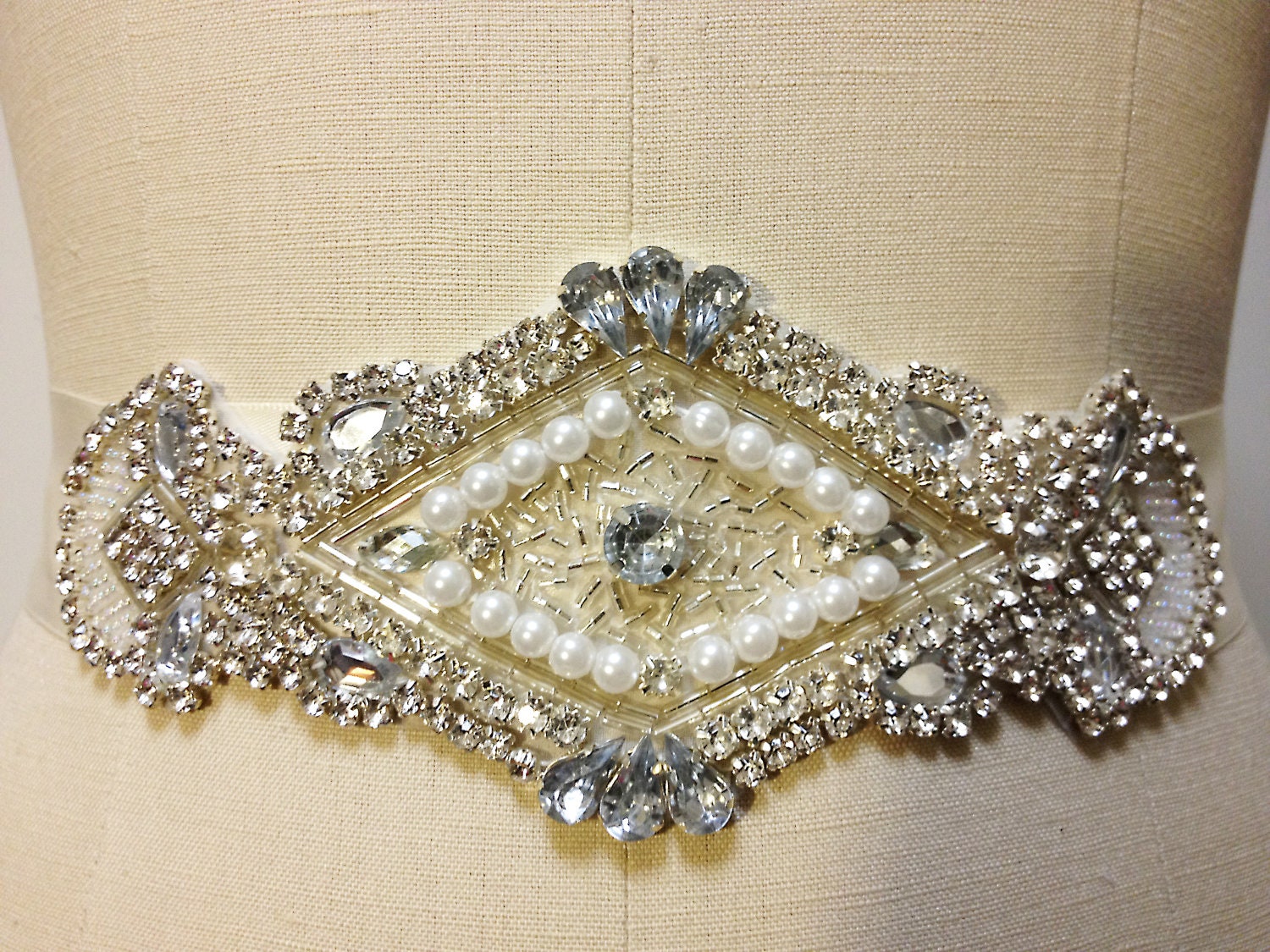 Faye Bridal Sash - Wedding belt-rhinestones