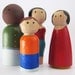 Personalized  Wood Doll Peg Family -- Family of 4