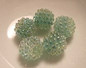 5 Vintage Lucite Light Green Berry Beads DESTASH