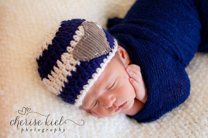 Newborn Baby Striped Applique Boy Hat-Great Photography Prop