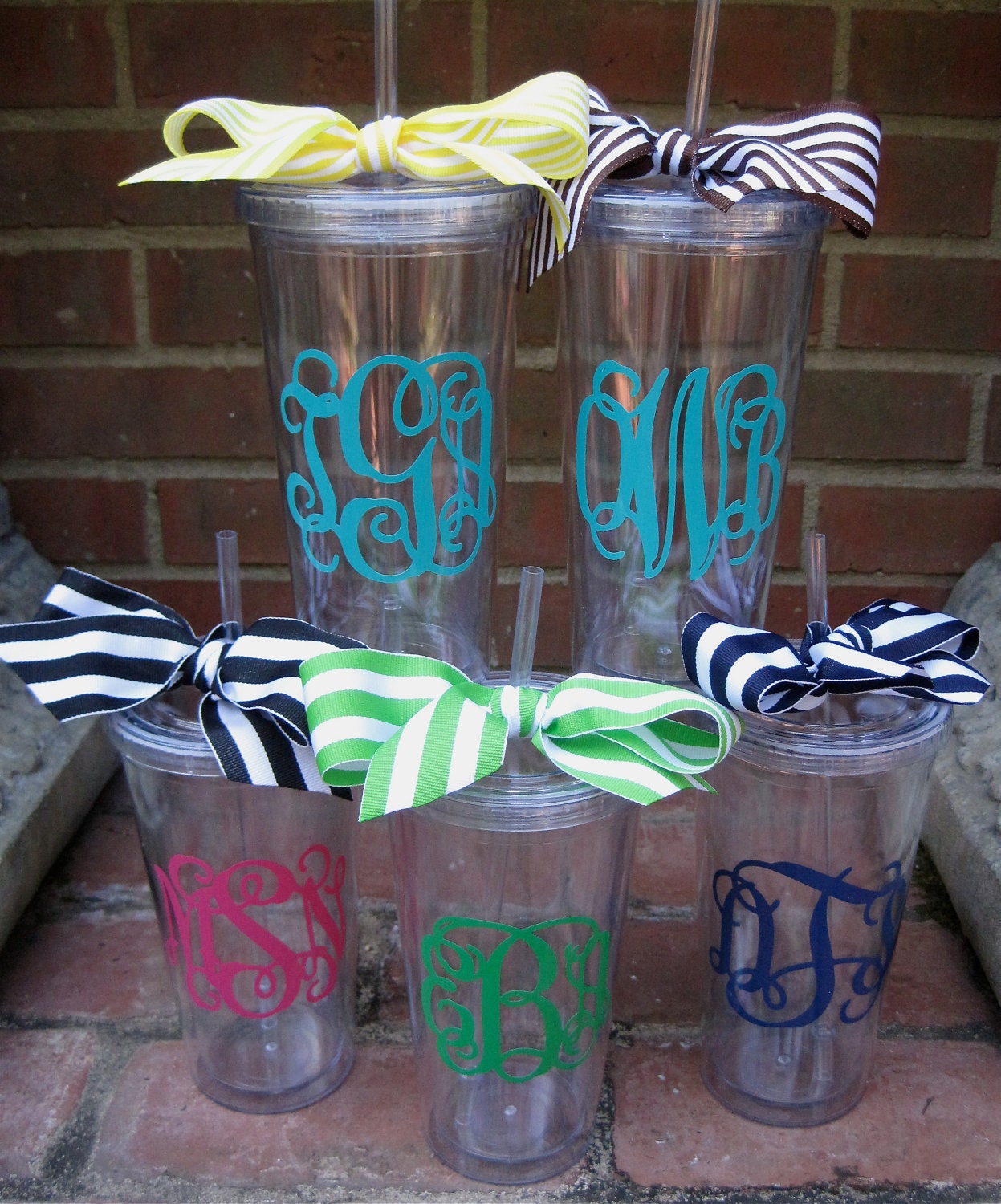 Personalized acrylic tumblers with lid and straw-20 oz.