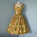 Vintage 1950's Sundress...Gorgeous Retro Print Polished Cotton Sundress