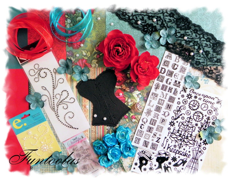 Scrapbooking Kit 12x12 - July kit - "Vintage Treasures"