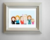 6-Person Custom Cartoon Portrait