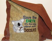 Earth the only Planet with CHOCOLATE Go Green Messenger Monk Sling Bag Hippie Purse