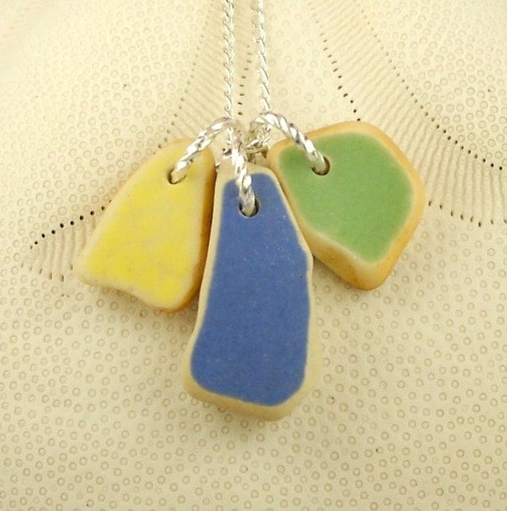 Sea Glass Jewelry Sea Pottery Necklace
