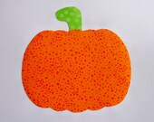 Iron On Applique Orange Speckle PUMPKIN Halloween Fall Or Harvest