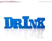 ON SALE Wooden hanging DRINK wall sign home decor