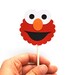 Elmo Cupcake Toppers, Die cut layered Elmo Inspired Cupcake toppers A282