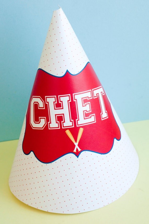 Baseball Party PRINTABLE Birthday Hat from Love The Day Il_570xn