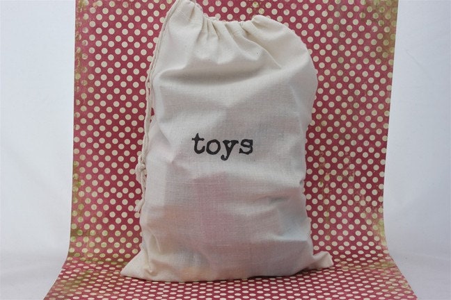 NEW - Set of 3 Toy Bags - labeled toys - Cotton Drawstring Storage Sacks / Bags - Reusable and Perfect for storage Il_570xn