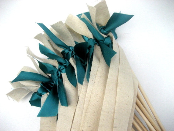 Featured in CONTEMPORARY BRIDE MAGAZINE 75 Wedding Wands: Rustic Jute Ribbon with Satin Ribbon Ties