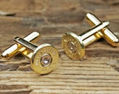 Winchester 38 Special Brass Thin Bullet Wedding Cuff Links