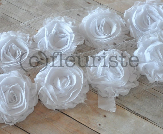 Shabby Rose Trim-Single Yard-White