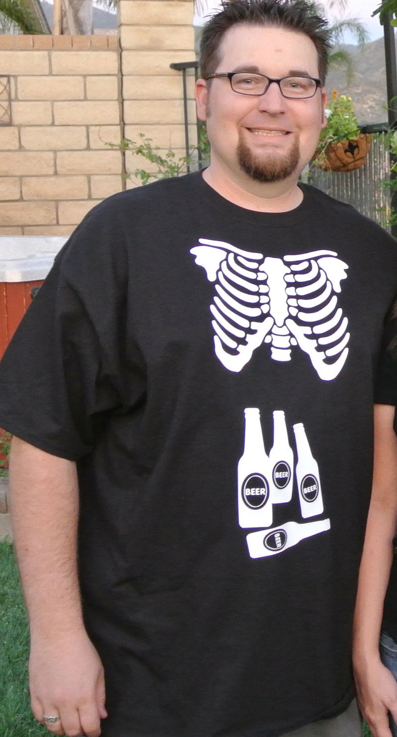 Halloween custom skeleton NON Maternity shirt - STANDARD TEE for men with Sympathy Bump