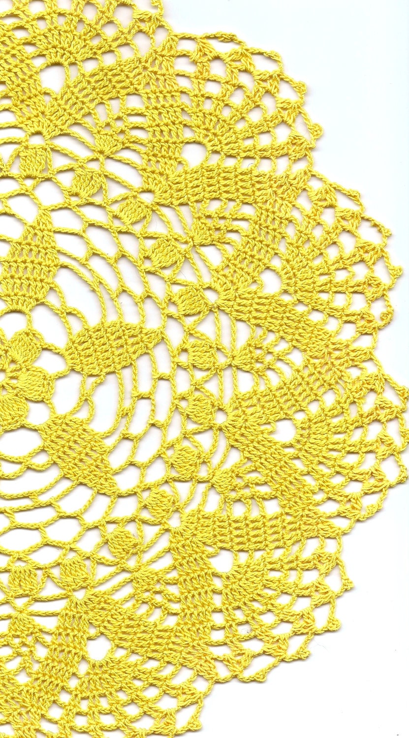 Crochet doily, lace doily, table decoration, crocheted place mat, center piece,doily tablecloth, table runner, napkin, yellow