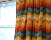 Multi-Color Chevron Zig Zag Curtain Panels - set of 2 - Pick your color - Pair 84-88 - FREE SHIPPING