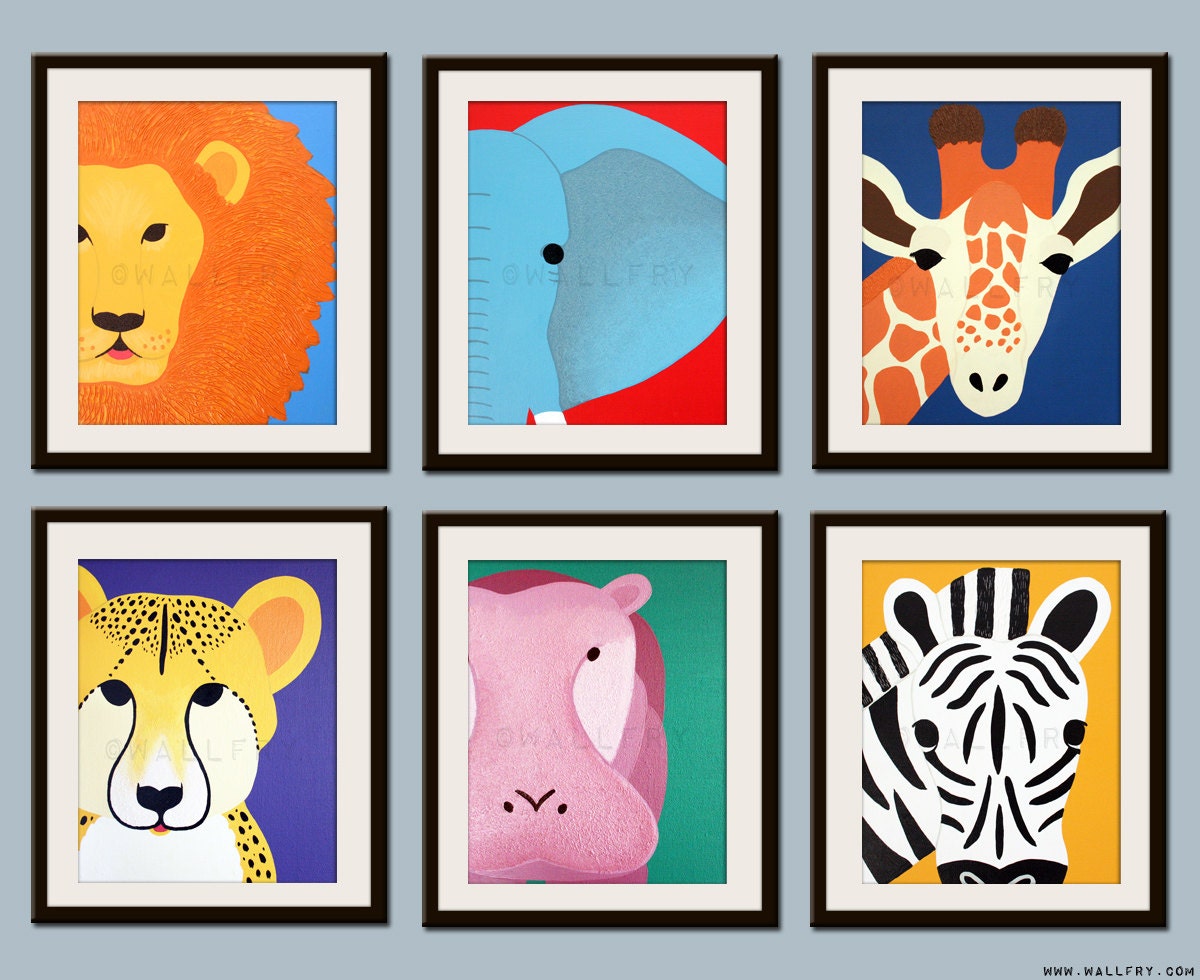 Kids art for children. Kids decor. Jungle nursery art, safari animal nursery wall art. Baby nursery wall decor. Any 3 8x10 Safari prints
