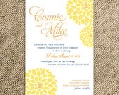 Chrysanthemum Flower Wedding Invitation - Printable Option