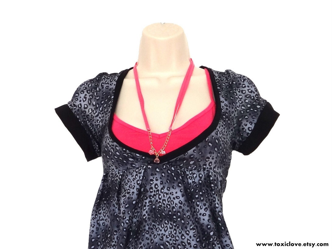 Pleated Leopard Print V-neck Dress (m/l) - Free Shipping