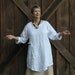 tunic washed linen in white