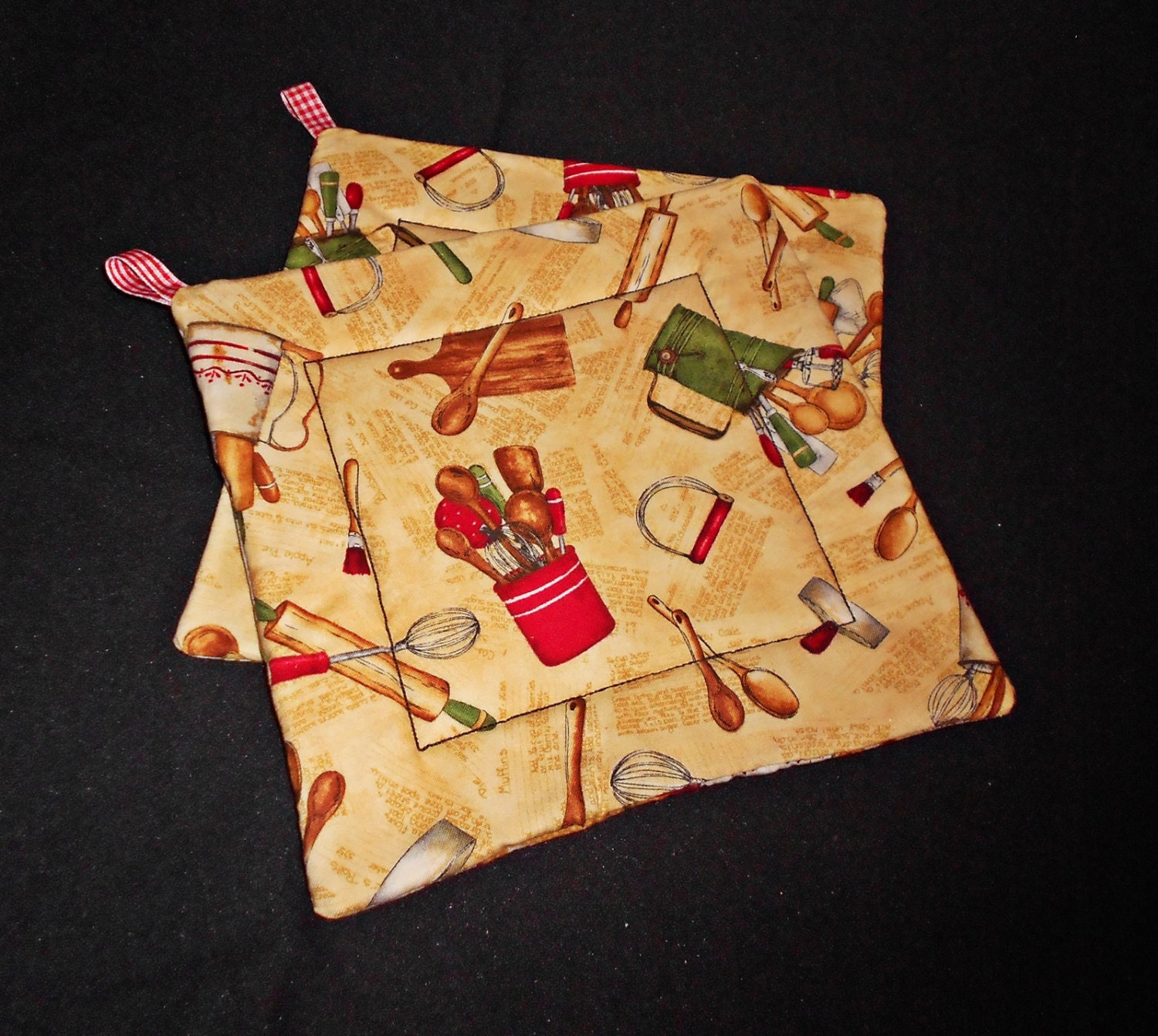 Kitchen Recipe Pot Holders (Set of 2)