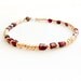 January birthstone  Garnet Gemstone gold  seed beads ankle bracelet.  Fashion sexy foot jewelry. Boxingdaysale