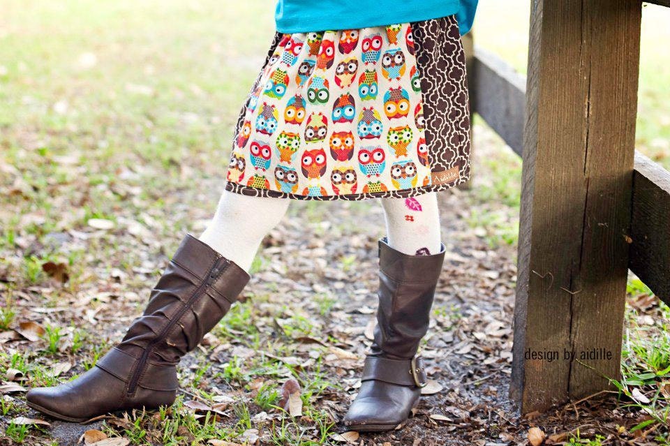 Owl Skirt Apron Custom Boutique Twirl 18m 2T 3T 4T 5T 6 7 Fall Skirt LIMITED