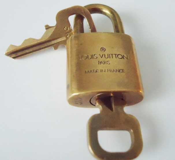 Authentic Vintage Louis Vuitton Gold Tone Handbag Lock and Key - Lock and Key - Vintage Luois Vuitton - Locks and Keys