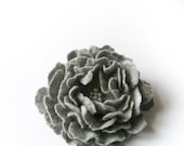 felted  flower brooch   GREY  / made to order / free gift wraping - Patricija