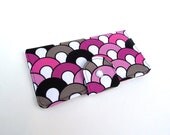 Long Clutch Wallet- Pink and Black Geometric Art Deco