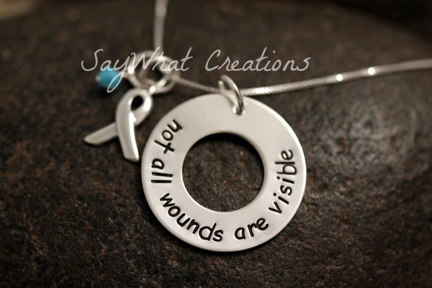 Sterling Silver "not all wounds are visible" Necklace