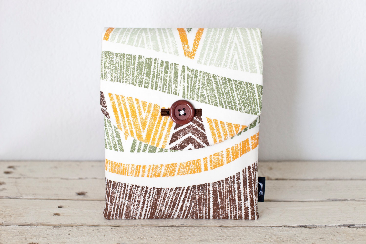 iPad Case, iPad Sleeve, iPad Cover - "Cabana" - Padded with Pocket & Button - Tiki, Tropical, Orange, Green, Brown