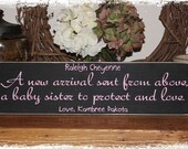 Custom Brother and Sister New Arrival Sent From Above -Wood Sign- Nursery Decor Baby Gift