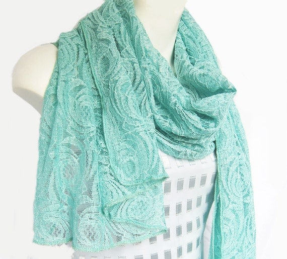 Mint Green Lace Scarf... Sale ... Last one