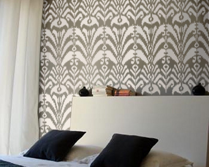 Stencil for Walls - Ikat Pattern no. 6 - Allover Wall Stencil - Reusable DIY Home Decor