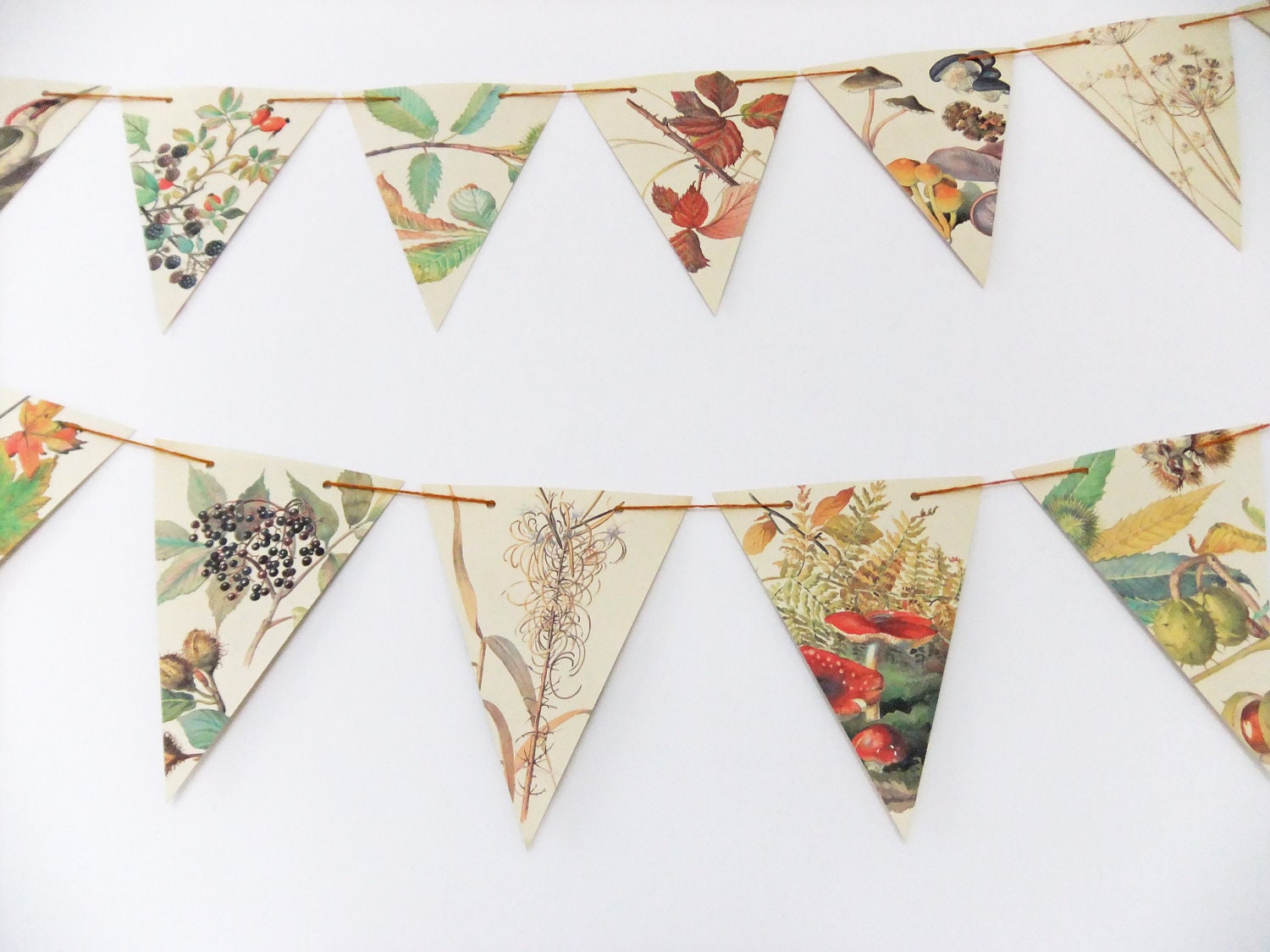 Autumn bunting - fall bunting - fall garland - Paper Garland - Upcycled Paper Bunting - wedding decor