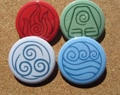 Avatar last Airbender/Legend of Korra elements pin set of 4