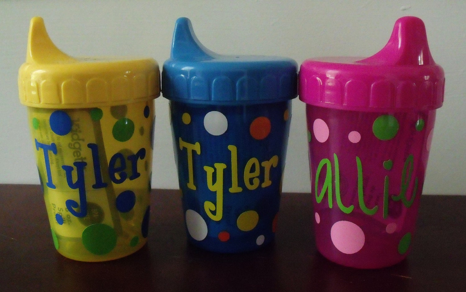 Personalized Polka Dot 8 oz Sippy Cup