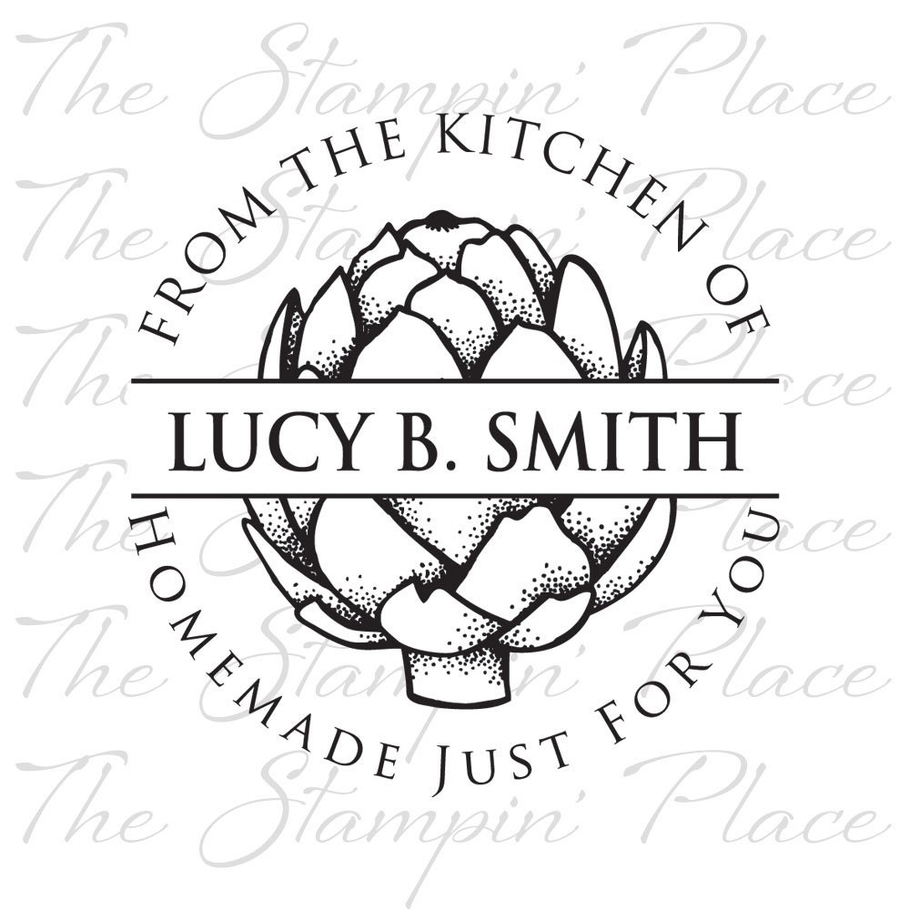 Personalized Stamp - From the Kitchen of Artichoke - Rubber Stamp PB52