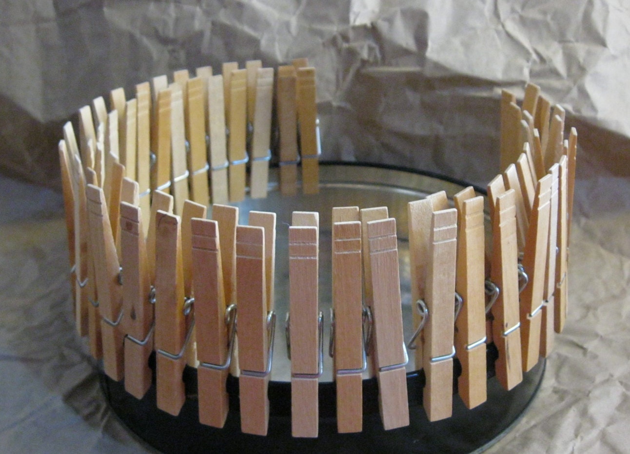 36 Vintage Wood Spring Clip Clothes Pins for Laundry or Projects-  C group