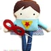 Superhero Sewing Pattern - Supergirl and Superboy Toy Doll Softie Pattern - PDF Sewing Pattern
