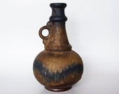 Rare Ruscha - Vintage  Large Brown / Blue Lava Vase 60s - Kurt Tschörner