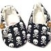 Halloween Costume. Baby Shoes. Fabric Booties. Halloween Skulls. Punk Baby. Rockabilly Baby. Vegan Friendly.