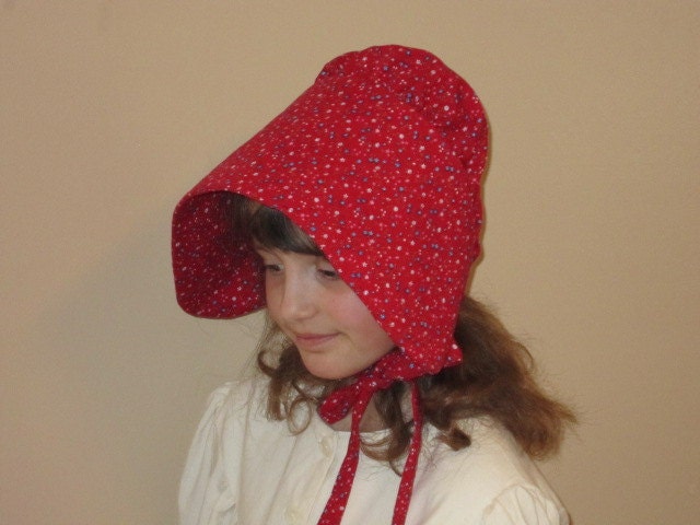 All Sizes Pioneer Bonnet/Prairie Bonnets, Infant to Adult with Color Choices - JENNY