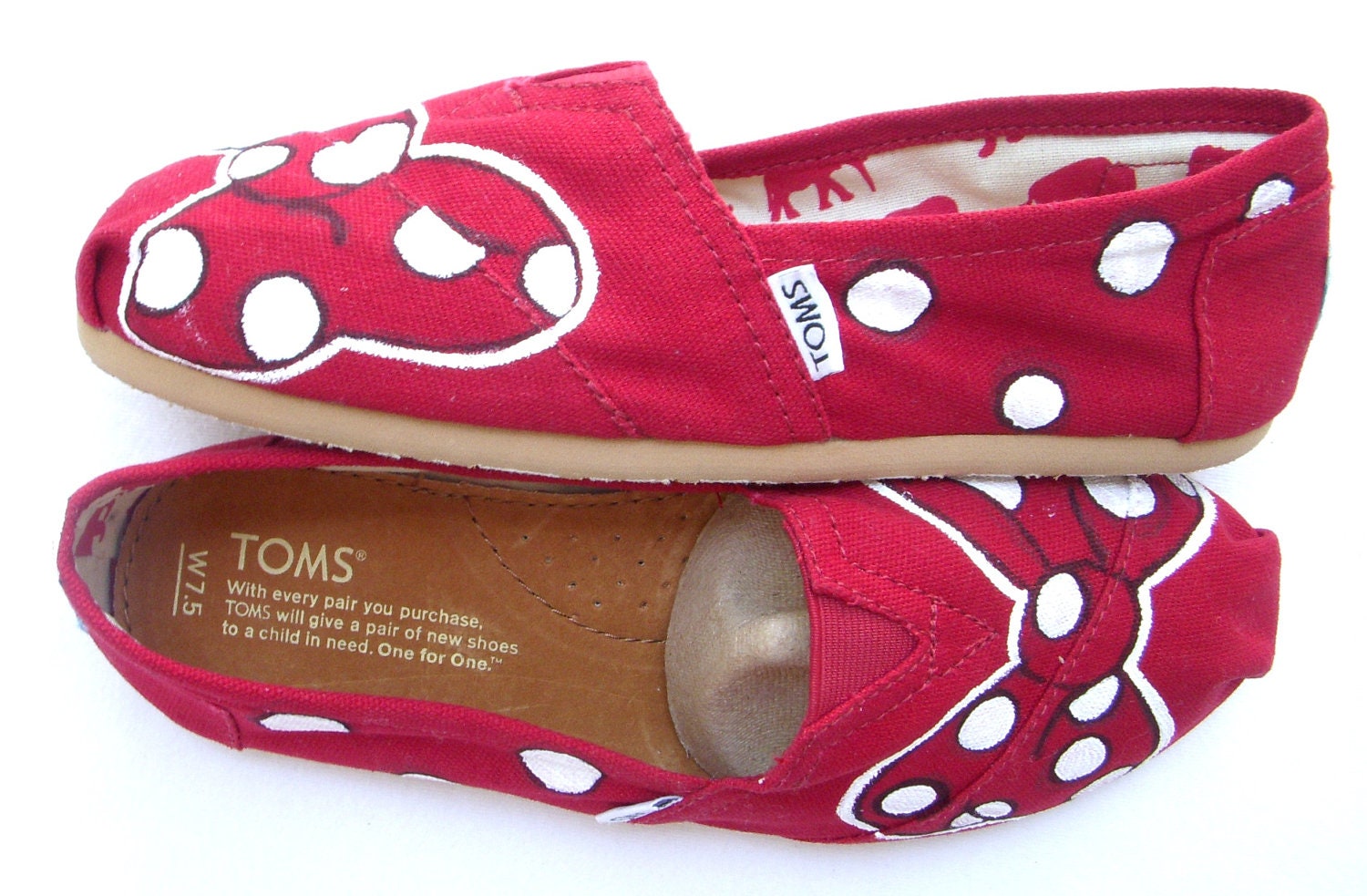 The Minnie - Red and White Custom TOMS