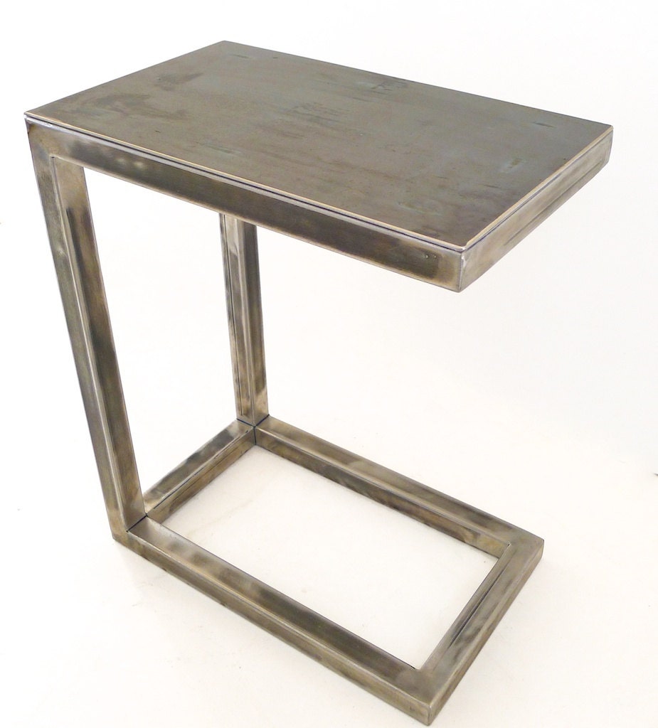 All Welded Metal Miller C Table / Perfect for a laptop, or drinks near your couch or sofa / tray table