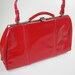 60s Red Faux Patent Leather Purse Handbag