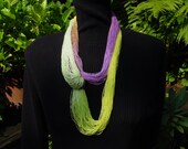 Hand dyed fiber necklace   belt   hatband