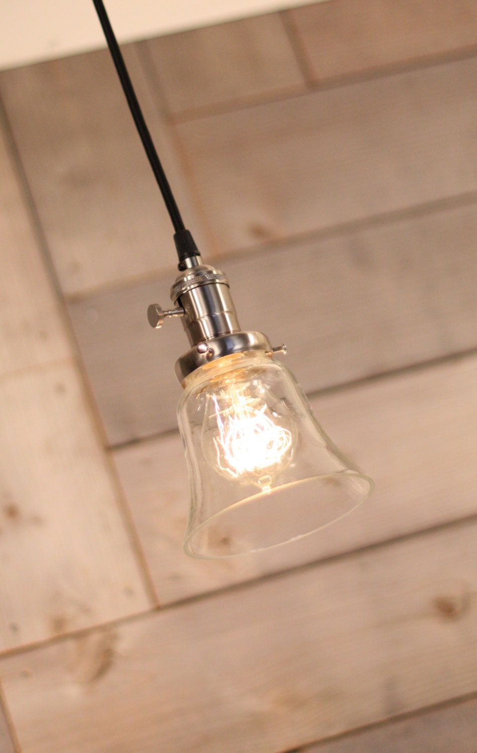 Pendant Light with Simple Clear Glass Shade